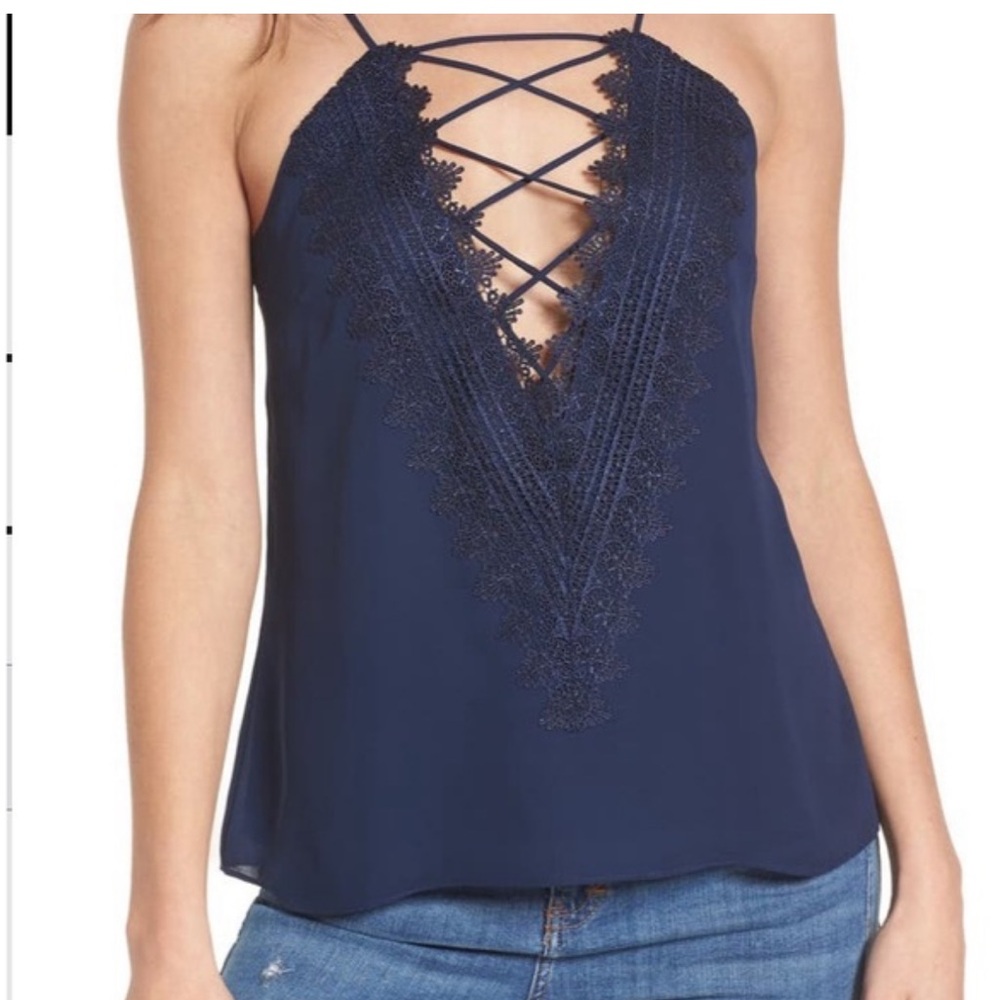 Wayf Navy Posie Strappy Camisole